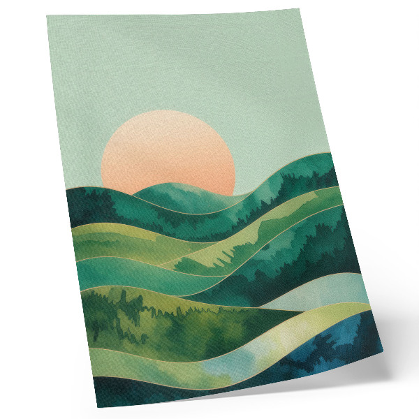 Poster Pastell kullar akvarell sol