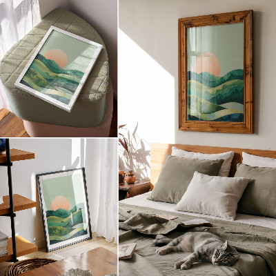 Poster Pastell kullar akvarell sol