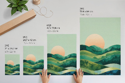 Poster Pastell kullar akvarell sol