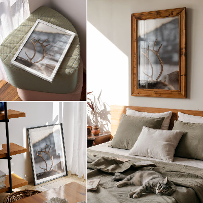 Poster Renar med horn vinterlandskap harmoni