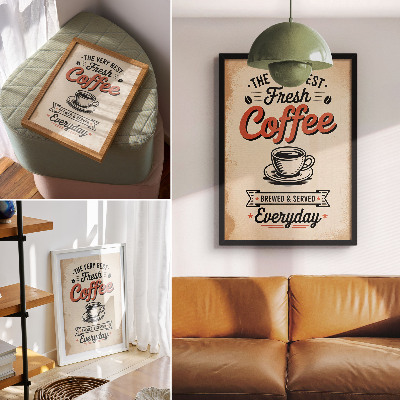 Affisch Retro stil café atmosfär kopp