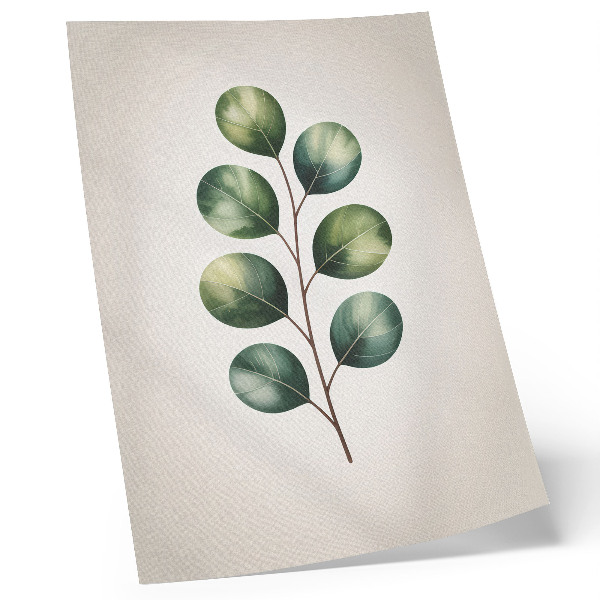Dekorativ väggaffisch En gren med en grupp gröna blad