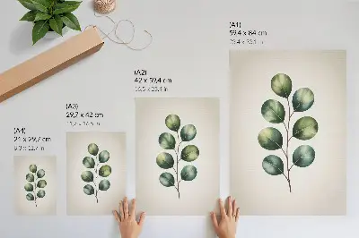 Väggaffisch motiv med en gren med gröna blad