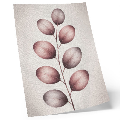 Poster Gren med rosa blad minimalism lätthet
