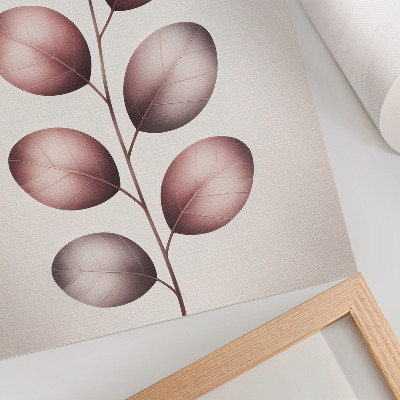 Poster Gren med rosa blad minimalism lätthet