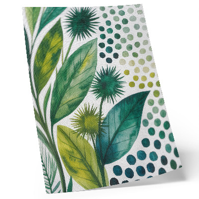 Hållbar väggposter Gröna blad prickar natur fräschör boho
