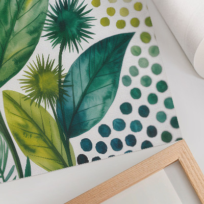 Hållbar väggposter Gröna blad prickar natur fräschör boho