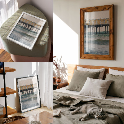 Poster Gula hus vid havet, modernitet och fred