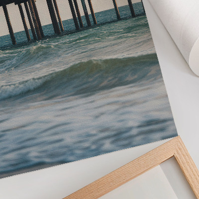 Poster Gula hus vid havet, modernitet och fred