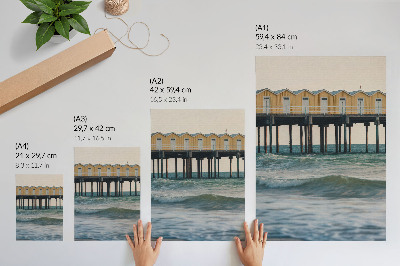 Poster Gula hus vid havet, modernitet och fred