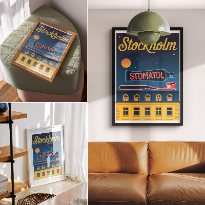 Dekorativ väggaffisch Neonskylt modern konstruktion nattlampa