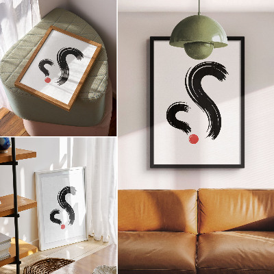 Poster Minimalistiska kontraster, dynamik, röd accent
