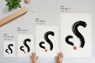 Poster Minimalistiska kontraster, dynamik, röd accent