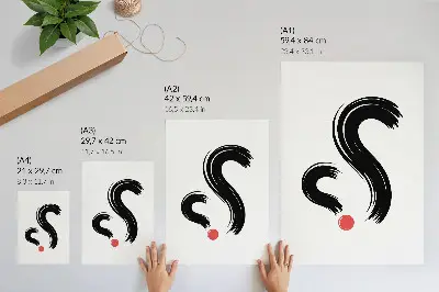 Poster minimalistiska kontraster med dynamik och röd accent