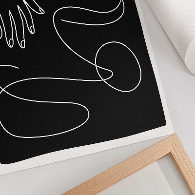 Affisch Svartvita böjda linjer minimalism hand