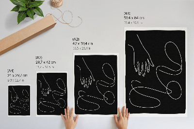 Affisch Svartvita böjda linjer minimalism hand