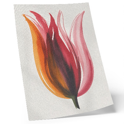 Dekorativ väggaffisch Röd rosa orange blomma abstrakt