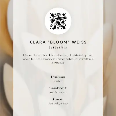 Dekorativ väggaffisch med abstrakt motiv av blommor i rött, rosa och orange