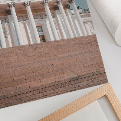 Poster Byggnad med pelare och eleganta arkitektoniska detaljer