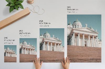 Poster Byggnad med pelare och eleganta arkitektoniska detaljer