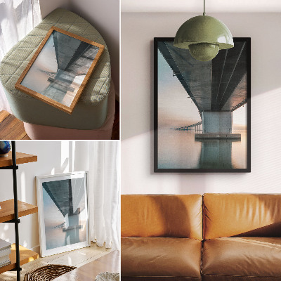 Affisch Bro över vattnet minimalistisk elegans modernitet