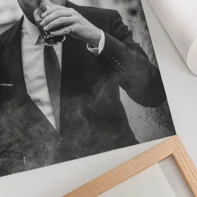 Poster svartvitt porträtt fullt av elegans