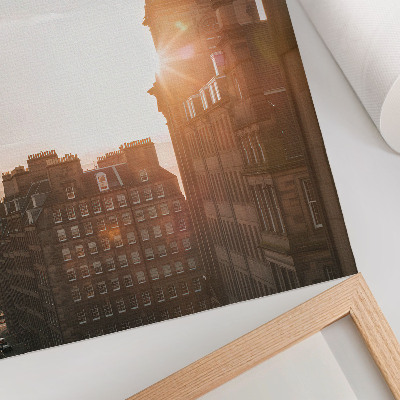 Poster Arkitektur varma nyanser solnedgång