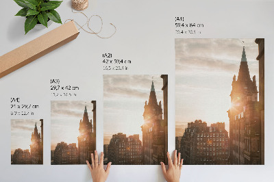 Poster Arkitektur varma nyanser solnedgång