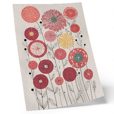 Hållbar väggposter Färgglada geometriska blommor i modern stil