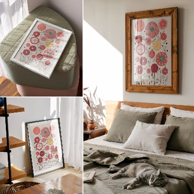 Hållbar väggposter Färgglada geometriska blommor i modern stil