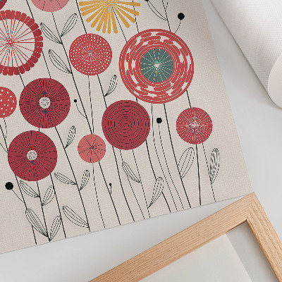 Hållbar väggposter Färgglada geometriska blommor i modern stil