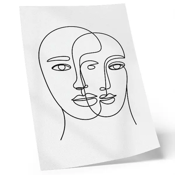 Poster tvådimensionella ansikten som präglas av modernitet och elegans