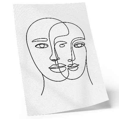 Poster Tvådimensionella ansikten präglar modernitet och elegans