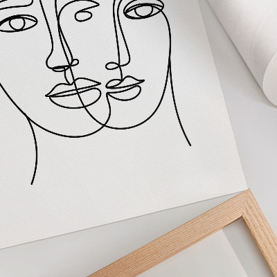Poster Tvådimensionella ansikten präglar modernitet och elegans