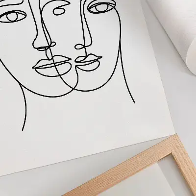 Poster tvådimensionella ansikten som präglas av modernitet och elegans