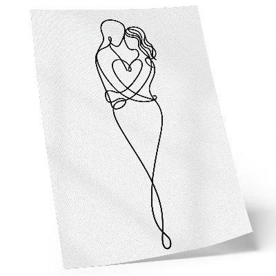 Affisch Minimalistisk pardesign med hjärtlinje