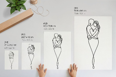 Affisch Minimalistisk pardesign med hjärtlinje