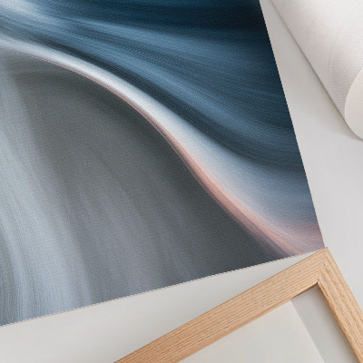 Hållbar väggposter Dynamiska vågiga linjer i svala blå nyanser
