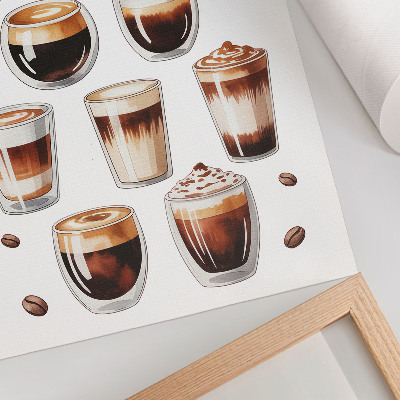Hållbar väggposter Eleganta koppar fulla av espresso och mjölkkaffe