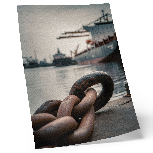 Hållbar väggposter Hamnens charm, fartygen, den industriella atmosfären