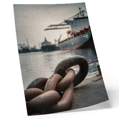 Hållbar väggposter Hamnens charm, fartygen, den industriella atmosfären