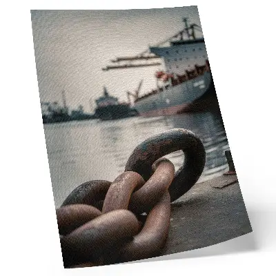 Hållbar väggposter med motiv av hamnens charm, fartyg och industriell atmosfär