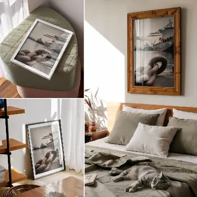 Hållbar väggposter med motiv av hamnens charm, fartyg och industriell atmosfär
