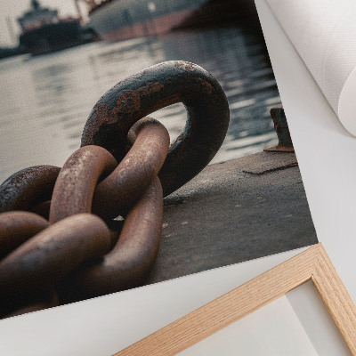 Hållbar väggposter Hamnens charm, fartygen, den industriella atmosfären