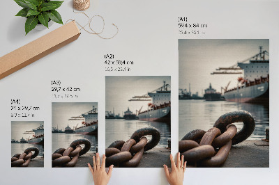 Hållbar väggposter Hamnens charm, fartygen, den industriella atmosfären