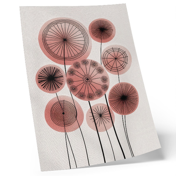Poster Geometriska cirklar i rosa och svart minimalism