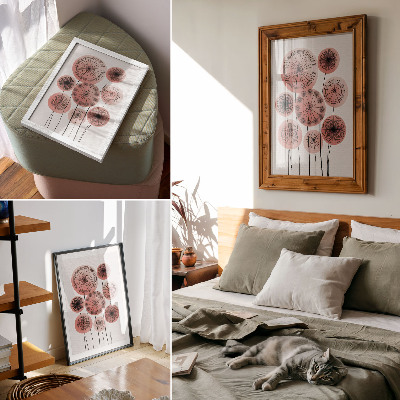 Poster Geometriska cirklar i rosa och svart minimalism