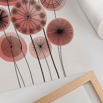 Poster Geometriska cirklar i rosa och svart minimalism