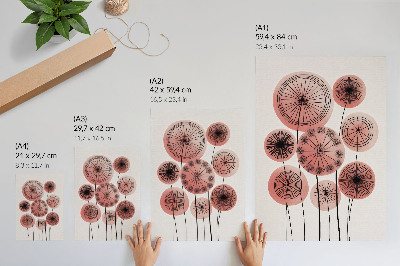 Poster Geometriska cirklar i rosa och svart minimalism