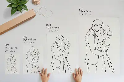 Poster slanka figurer, perfekta linjer och avskalad design